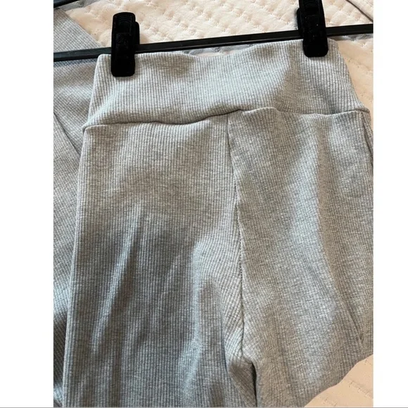 NAKED WARDROBE | Grey Snatched Down Ribbed Leggings - Picture 6 of 9